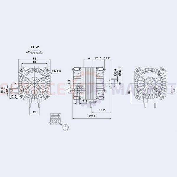 Weiguang YZF 5-13-18/26 5W blower motor