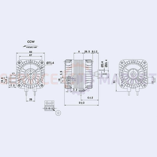 Weiguang YZF 5-13-18/26 5W blower motor