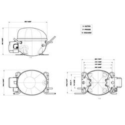 EMBRACO refrigeration Compressor ASPERA EMT2117GK R404a 243W (with starting relay CSIR)