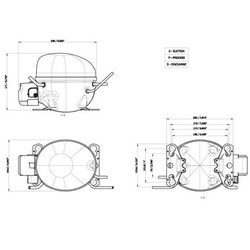EMBRACO refrigeration Compressor ASPERA EMT2121GK R404a 305W (with starting relay CSIR)