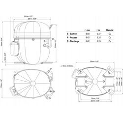 Compressor for refrigeration EMBRACO NT2212GK R404a 1372W (with starting relay CSCR)