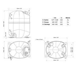 Compressor for refrigeration EMBRACO NJ2212GS R404a 1481W (with starting relay CSCR)