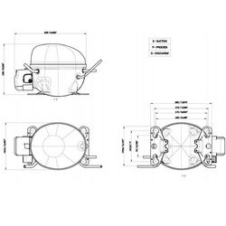 Compressor EMBRACO EMT2125U R290 300W for refrigerator