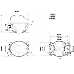 EMBRACO refrigeration Compressor ASPERA EMY32CLC R600 97W (with starting relay RSIR/RSCR)