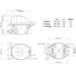 Compressor EMBRACO ASPERA EMX70CLC R600a 190W for refrigerator
