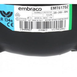Compressor for refrigeration EMBRACO ASPERA EMT6170Z R134a 814W (with starting relay CSIR)
