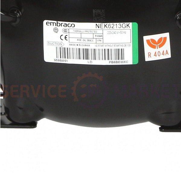 Compressor for refrigerator EMBRACO ASPERA NEK6213GK R404a 1761W (with CSIR start relay)