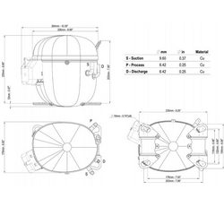 Compressor for refrigeration EMBRACO ASPERA NT6220U R290 1222W (with starting relay CSR)