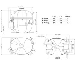 Compressor for refrigeration EMBRACO ASPERA NT6230U R290 2109W (with starting relay CSR)