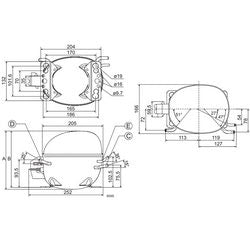 Compressor for refrigeration. SECOP NF7MLX R404a/R507a 645W (with starting relay ???)