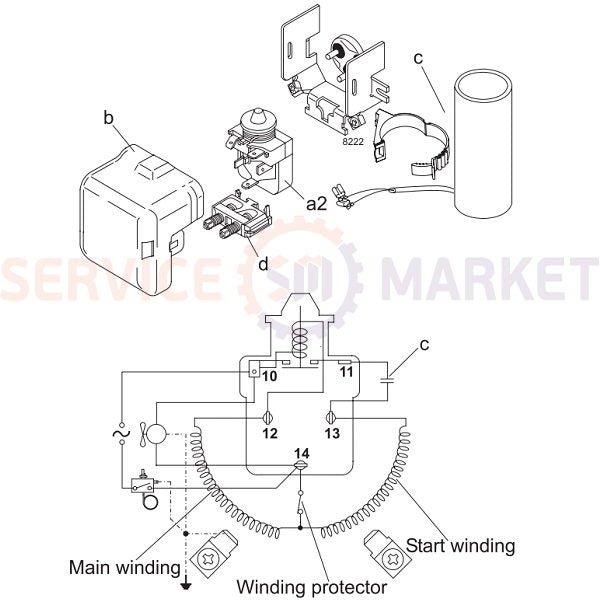 Compressor for refrigeration SECOP (DANFOSS) SC10MLX R404a/R507a 855W (with starting relay BN101