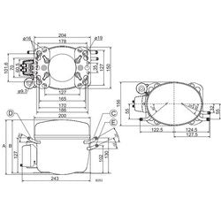 SECOP refrigeration Compressor (DANFOSS) FR7.5CL R404a/R507a 262W (with starting relay ???)