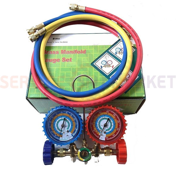 Манометрический колектор 2-вентильний XM-R536G R-22 (R-12 R-502) + шланги 3шт