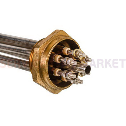 Heating element block 2500W 220V (stainless steel), L=185mm nut 1.5" (48mm) for electric boiler SANAL