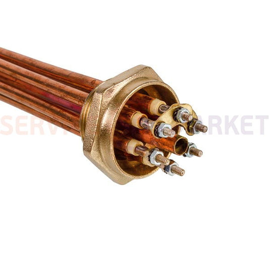 Heating element block 6000W 220-380V (copper), L=295mm nut 1.5" (48mm) for electric boiler Balcik