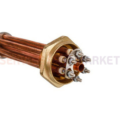 Heating element block 7500W 220-380V (copper), L=295mm nut 1.5" (48mm) for electric boiler Balcik
