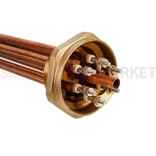 Heating element block 12000W 220V (copper), L=425mm nut 2" for electric boiler SANAL