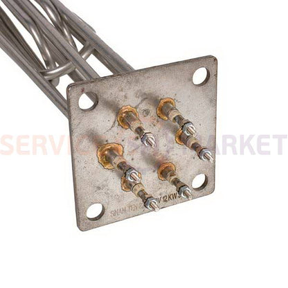 Heating element block 12000W 220/380V (stainless steel), L=375mm flange 100x100mm for electric boiler Sinan