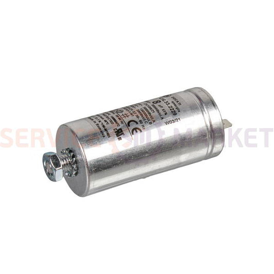 Starting capacitor for washing machine 8uF 400V 72x35mm (2 terminals) Ariston