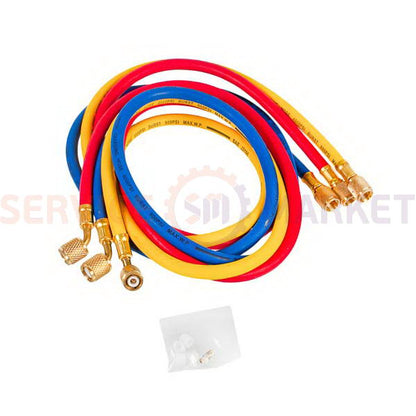 Two-valve manifold HS-410A-P Whicepart with pressure gauge + glass + 3 hoses 900mm (R-410)