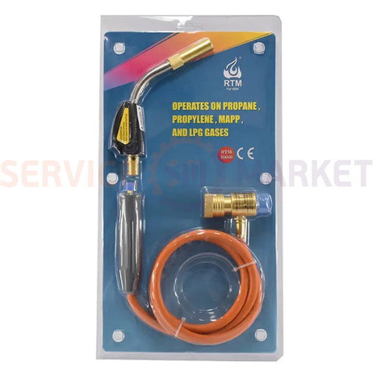 Горелка газовая ручная RTM 1S660 (под МАПП газ, с пьезоподжигом и шлангом)