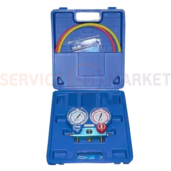 Манометрический коллектор 2- вентильный VMG -2 R22 -В - 02 VALUE+шланги 2шт.x900mm(R404 R407 R22 R13