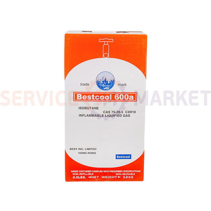 Freon Bestcool R600A 3kg (Refrigerant R600A, Khladon-600A, Freon 600, DFU-600A, HFC-600A)