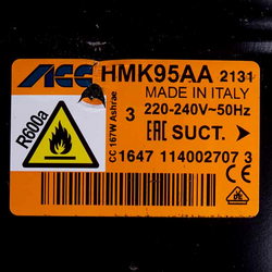Compressor for refrigerator ACC HMK95AA R600a 167W (with start relay)