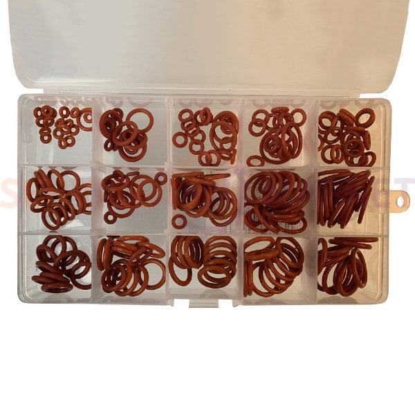 O-Ring seal set (15 types, 225 pcs., oil-resistant and gasoline-resistant)