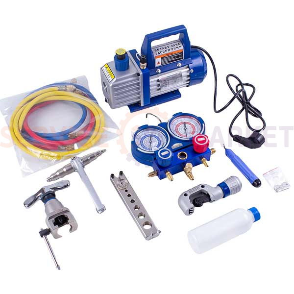 Vacuum pump with tool kit Hamtek TK-8A