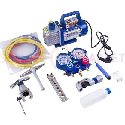 Vacuum pump with tool kit Hamtek TK-8A