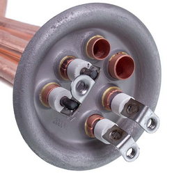 Flange heater (copper) for Thermex boiler 3401336 EAZIL 2000W L=335mm flange 64mm (anode M4)