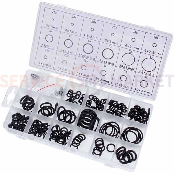 Set of O-Rings 225C (18 types, 225 pcs.) for car air conditioner
