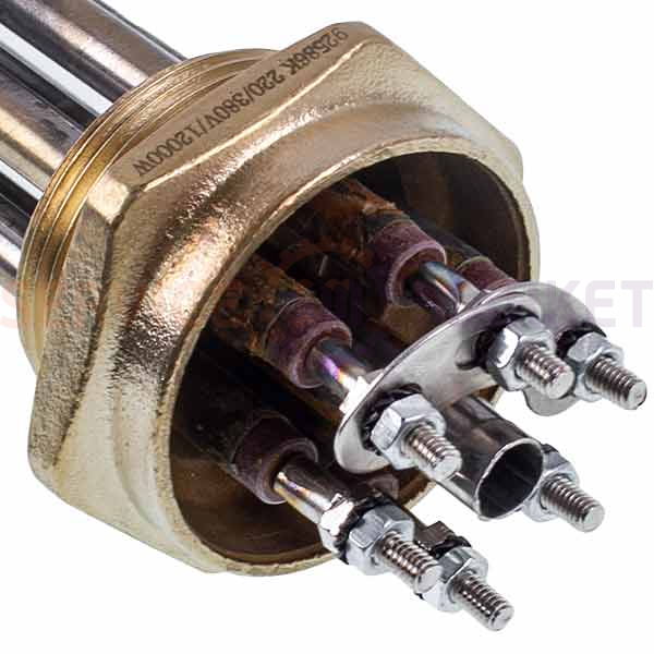 Heating element block 12 kW 220-380V (stainless steel) L=435mm nut 1 1/2" for Koolwen electric boiler