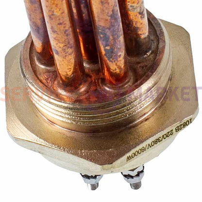 Блок тенів 6kW 220-380V мідний L=285mm гайка 1,5&apos&apos для електричного котла Koolwen