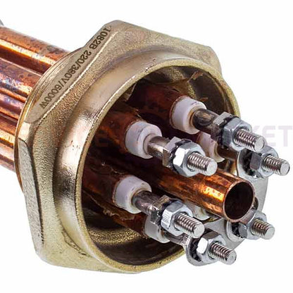 Блок тенів 6kW 220-380V мідний L=285mm гайка 1,5&apos&apos для електричного котла Koolwen