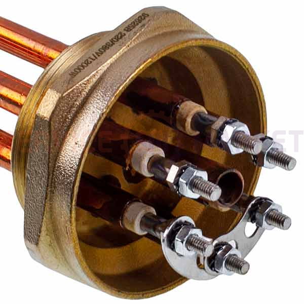 Heating element block 12 kW 220-380V copper L=430mm nut 2'' for Koolwen electric boiler