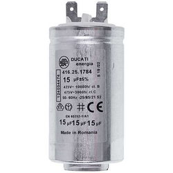 AEG 1240344745 Capacitor Ducati 15uF 425V (2 terminals) for drying machine dryer