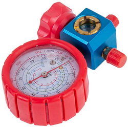 Manometric manifold 1-valve DBF-L-01HGF (R-22 R-410A R-134A R-404A) high pressure (1/4''-1/4'' SAE)