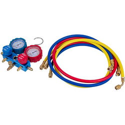 Манометричний колектор 2-вентильний LEETO LMG-2-R410A (R410 R407 R134 R22) + шланги 3шт.x1200mm