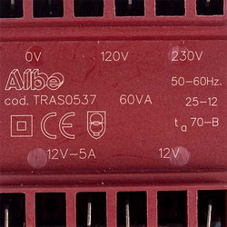 Power transformer UNOX KVE1360A TRAS0537 230V-12V(5A)