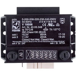 Power transformer T1 Rational 87.01.297 with rose 7 pin. 200-250V-18V(85VA)11.5V(20VA)