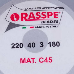 Knife for slicer Rasspe 3220.00 D=220mm (220x180x40x3mm)
