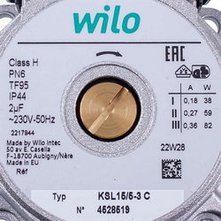 Circulation pump Wilo KSL15/5-3C 82 W for gas boiler Viessmann 7830453
