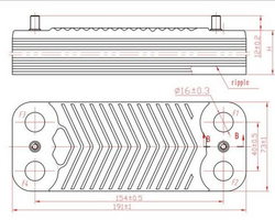 Heat exchanger plates (14 plates) for a gas boiler