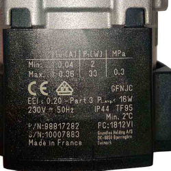 Highly efficient circulation pump Grundfos UPM3 15-50 2-33 W for Viessmann gas boiler 7842625