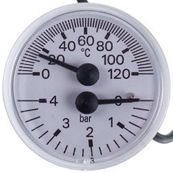 Thermal manometer 0-4 bar 0-120°C for gas boiler Vaillant 101270