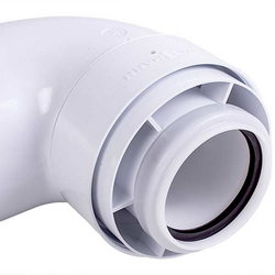 Flue pipe 87° D=60/100 mm for gas condensing boiler Viessmann 7373226