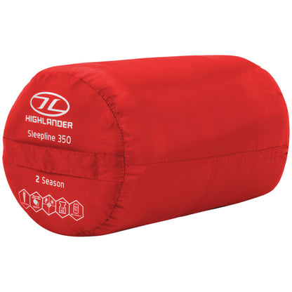 Sleeping bag Highlander Sleepline 350 Mummy/+3°C Red (Left)