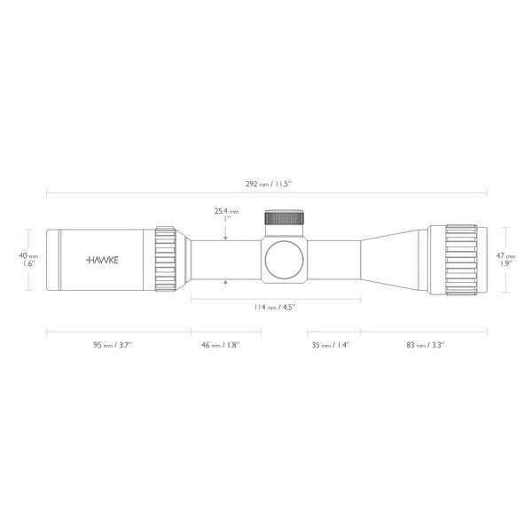 Hawke Vantage 2-7x32 AO (Mil Dot) Optical Sight